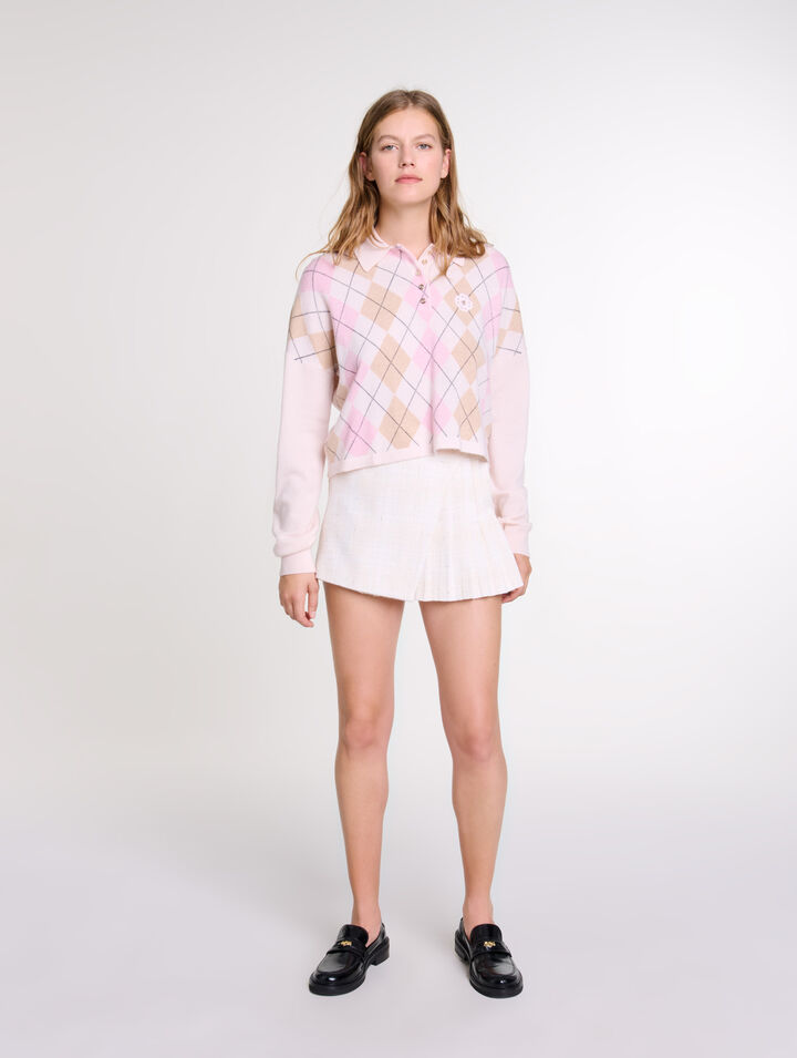 Kurzer Pullover aus Wollgemisch