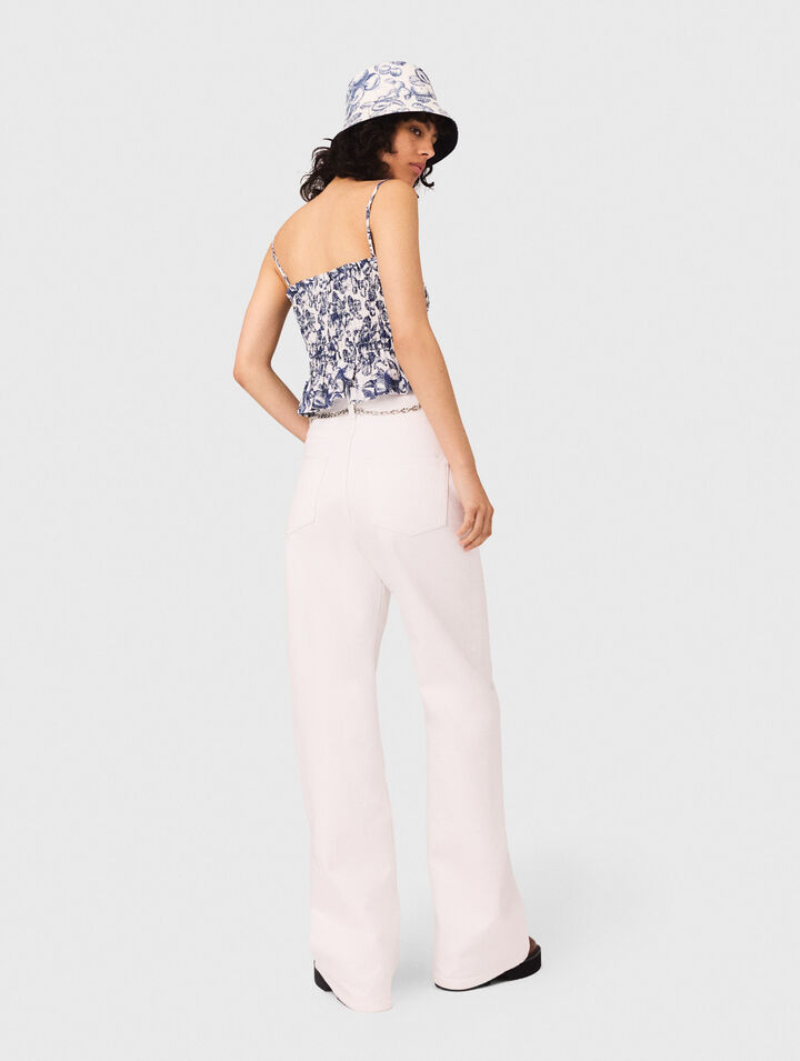 Weite Jeans, hoher Bund