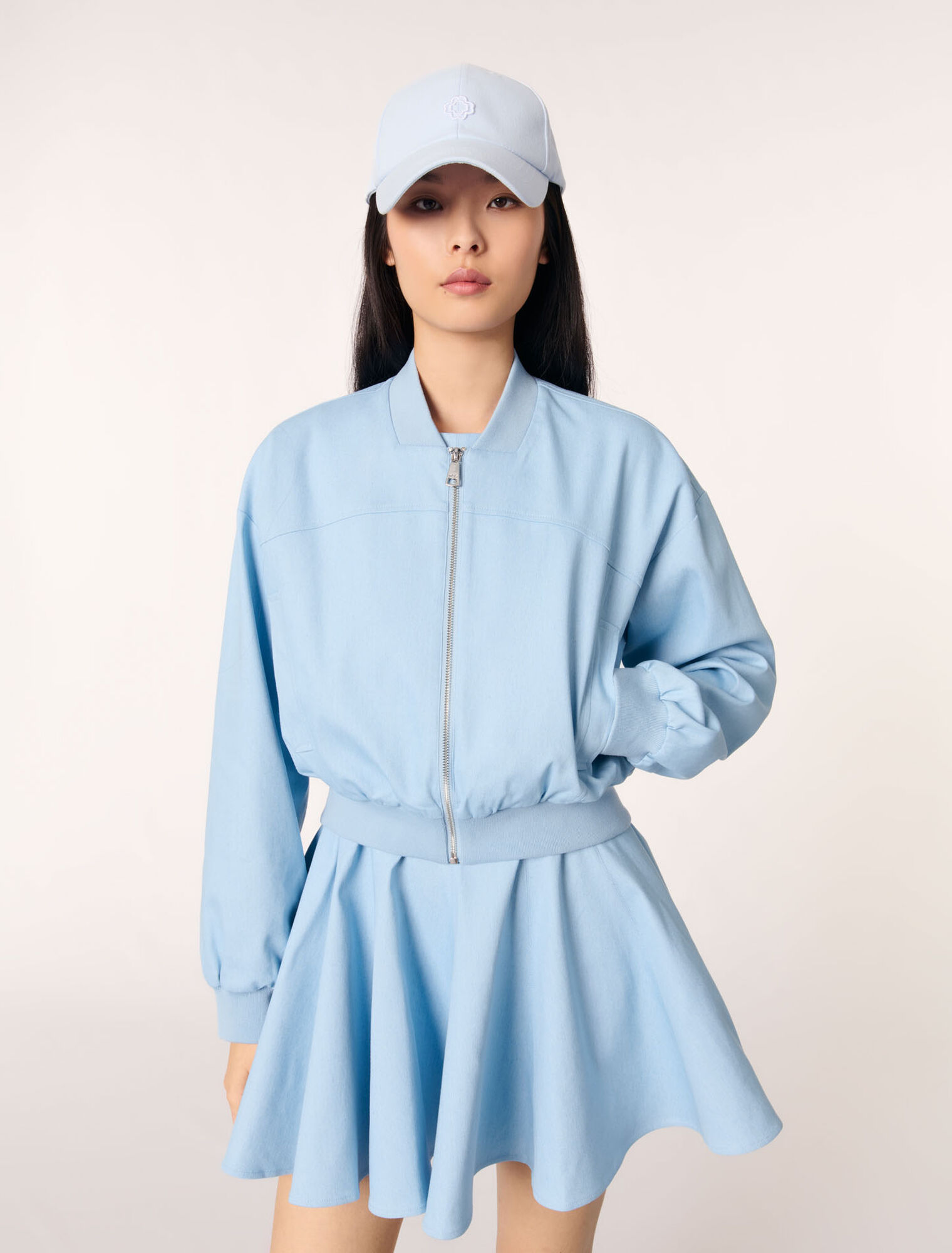 Kurzer Bomber-Blouson aus Denim