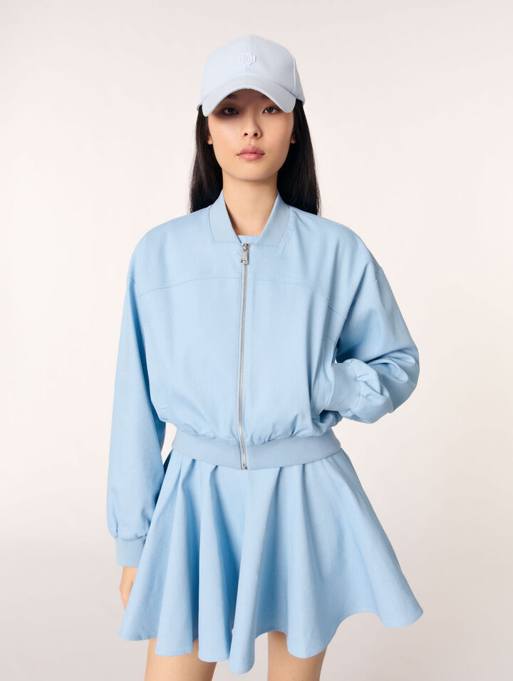 Kurzer Bomber-Blouson aus Denim