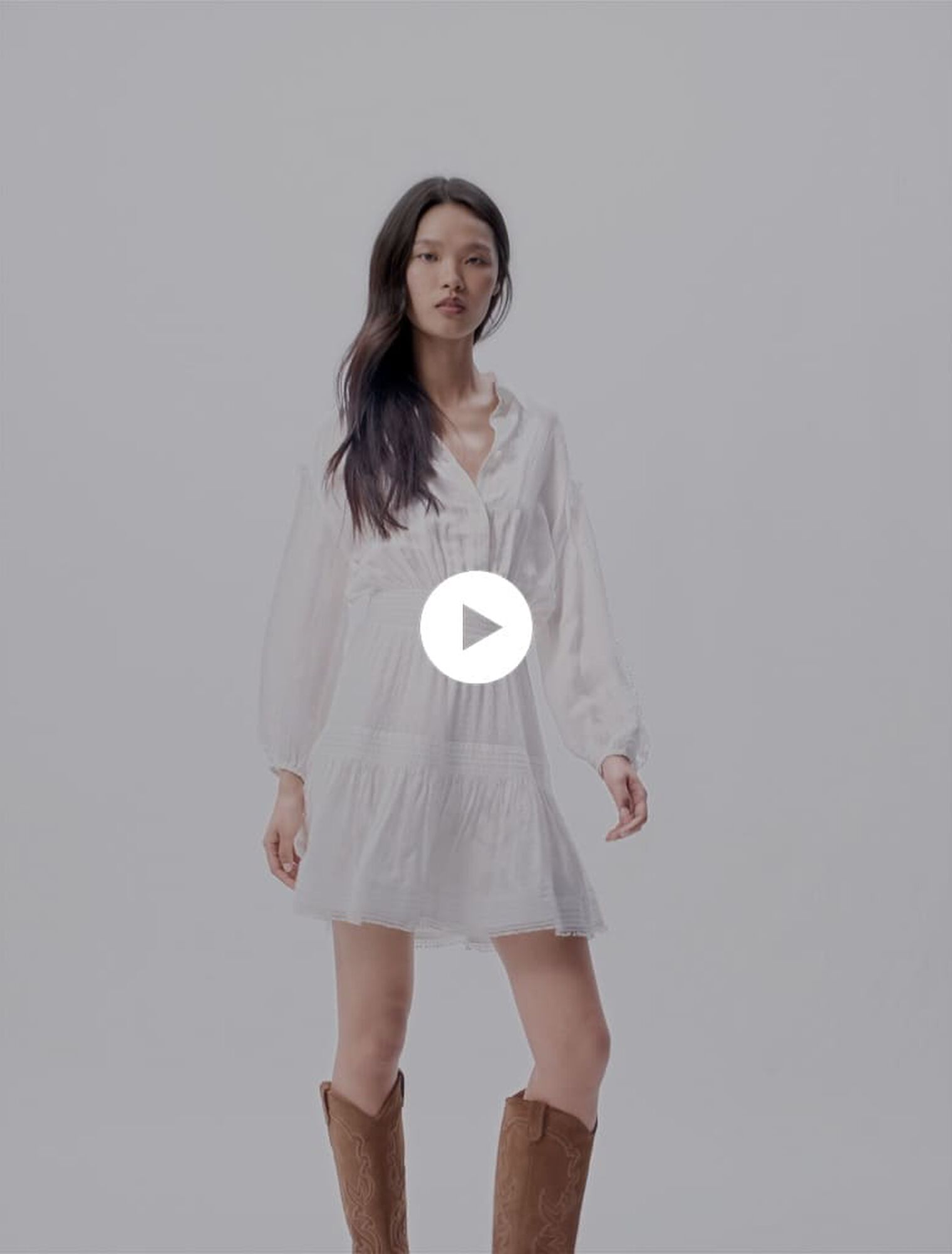 Kurzes Baumwollkleid mit Patchwork