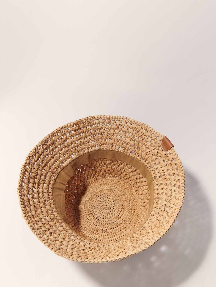 Bob-Hut aus Bast in H&auml;keloptik