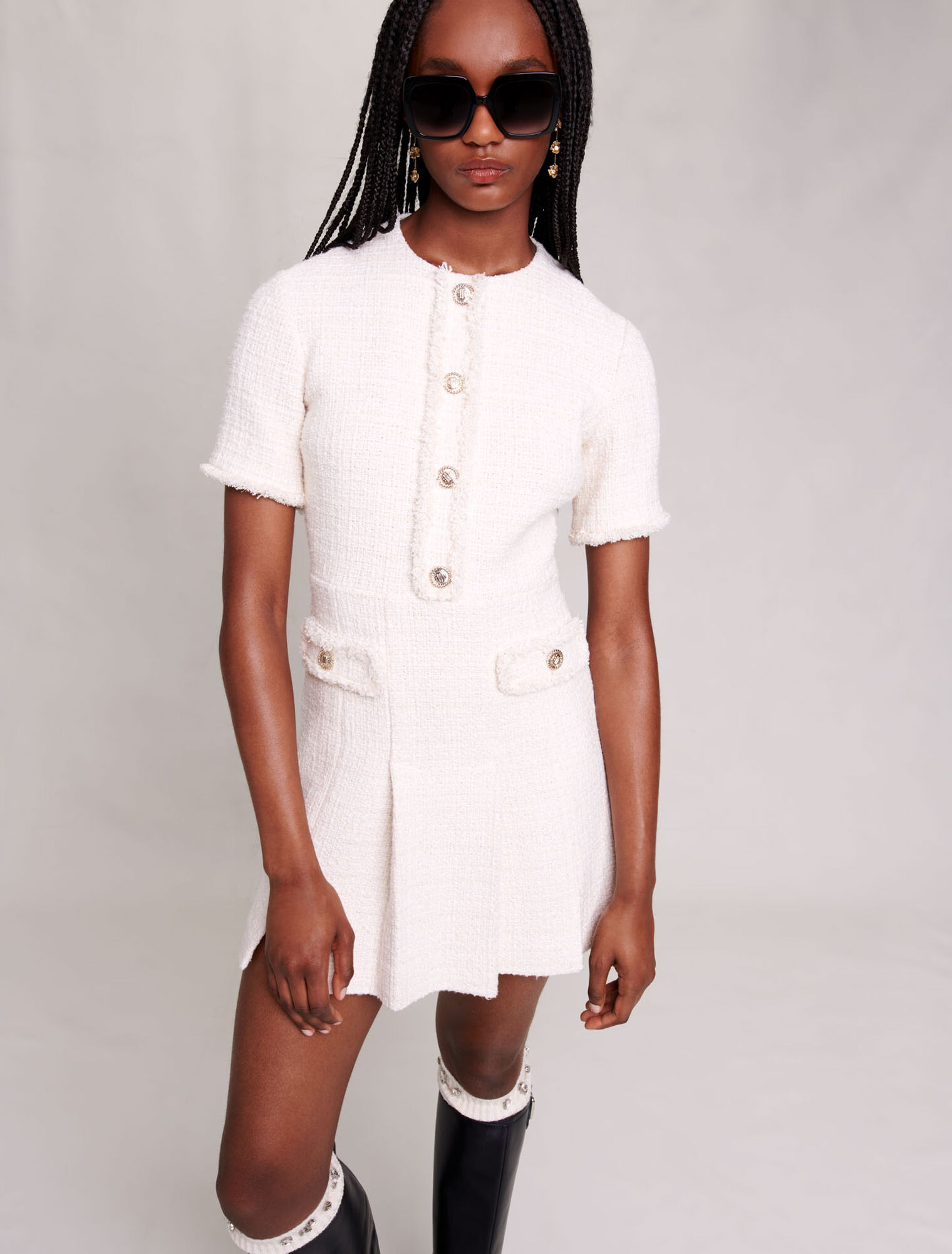 kurzes Tweedkleid