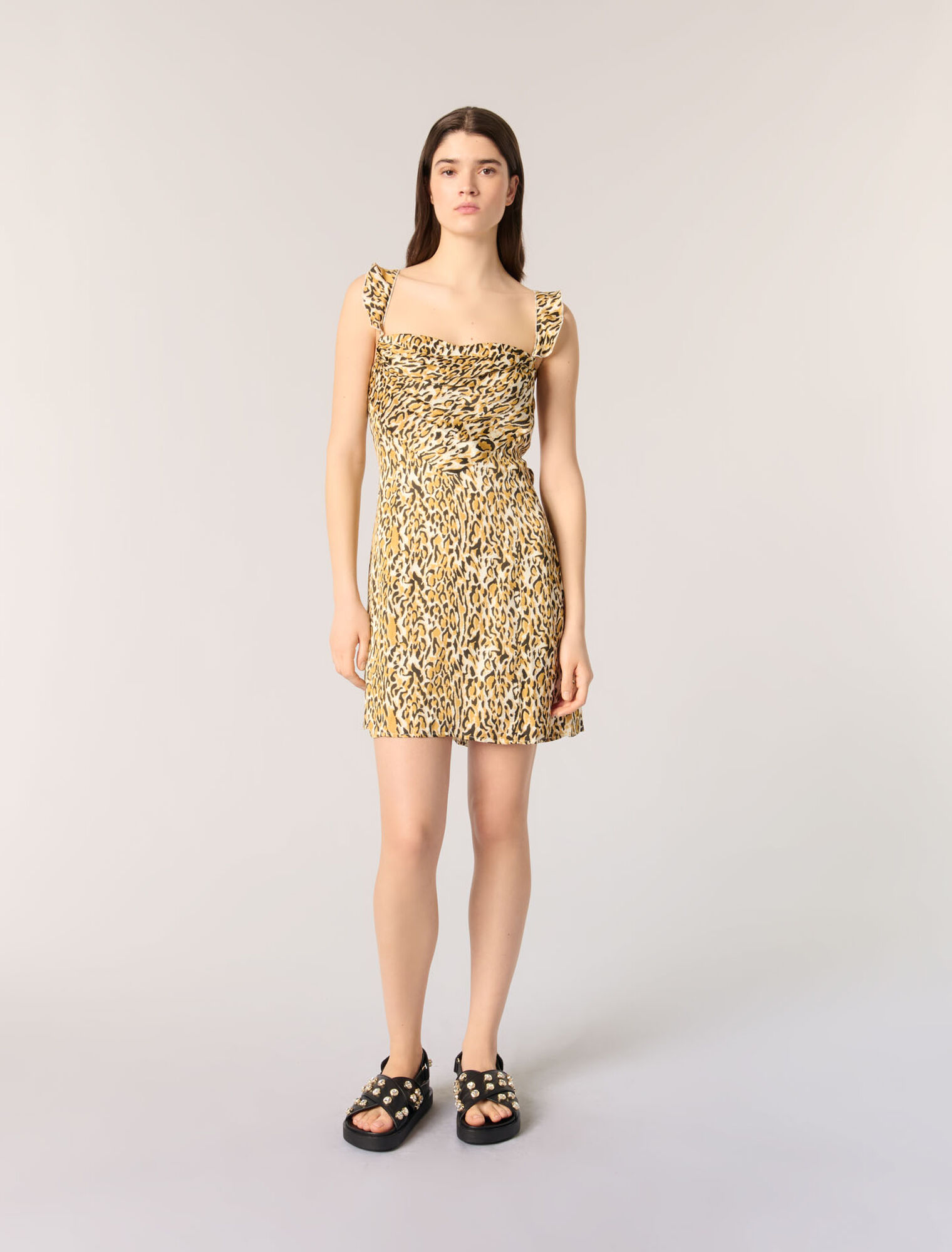 Kurzes Kleid mit Leoparden-Print
