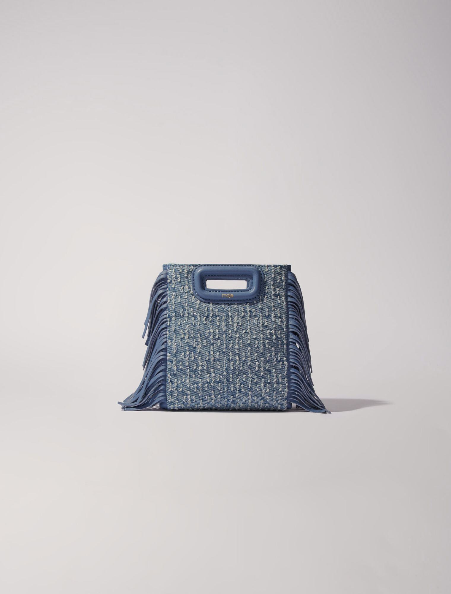 Tasche M mini aus Denim und Strass