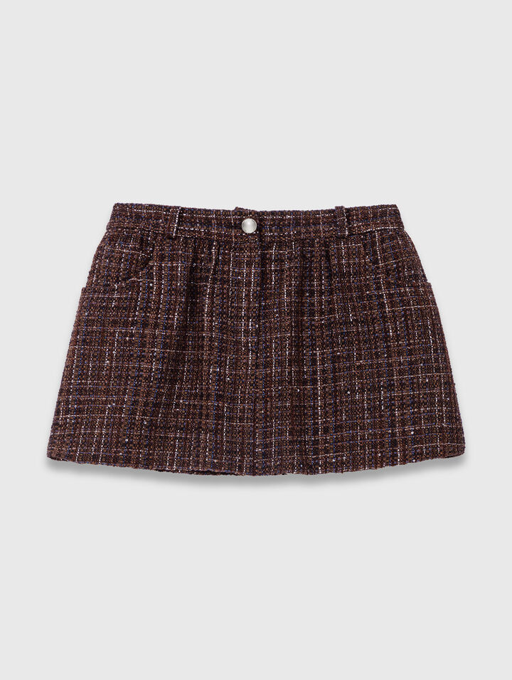 Shorts aus Tweed mit Elastikband