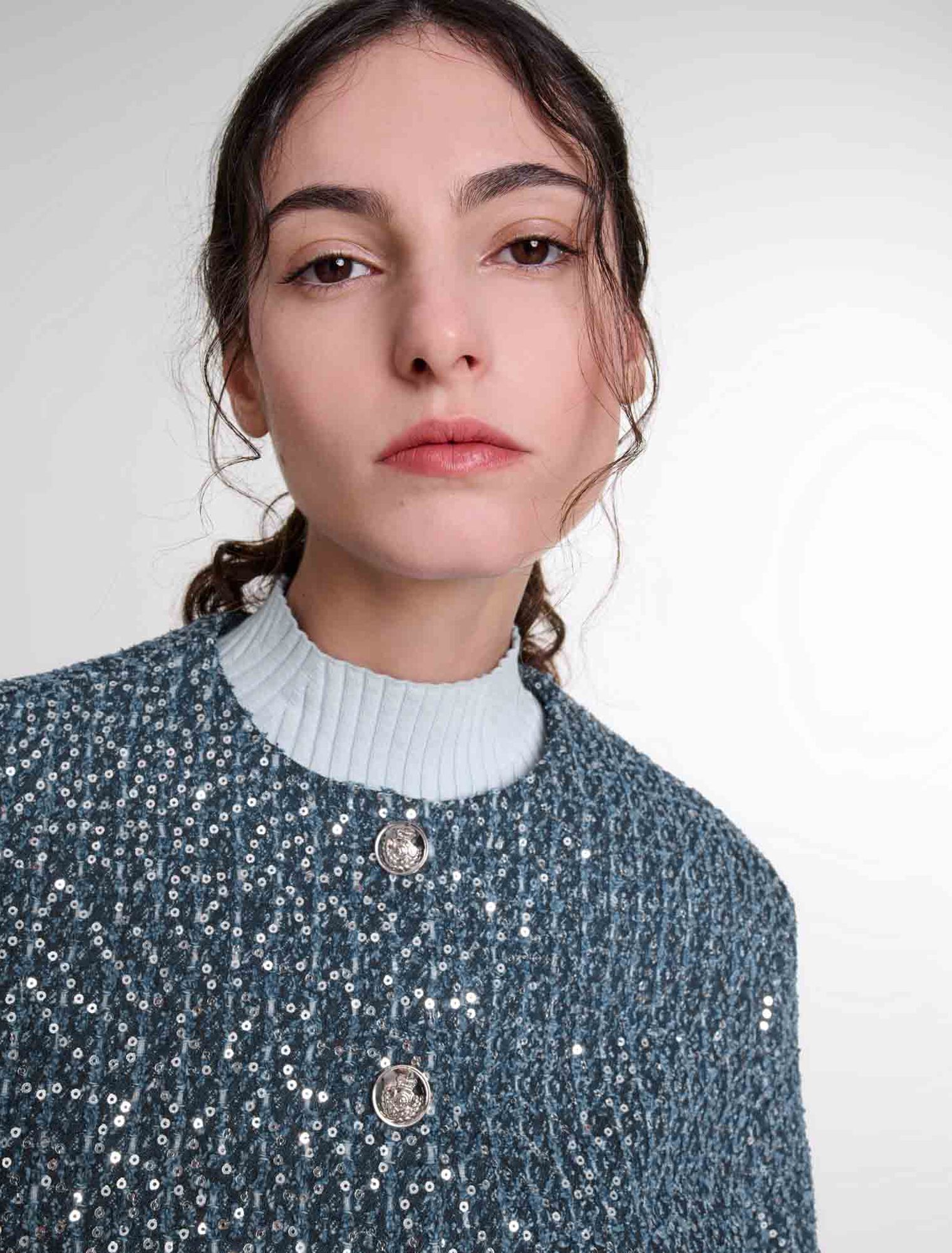 Tweed-Jacke mit Pailletten