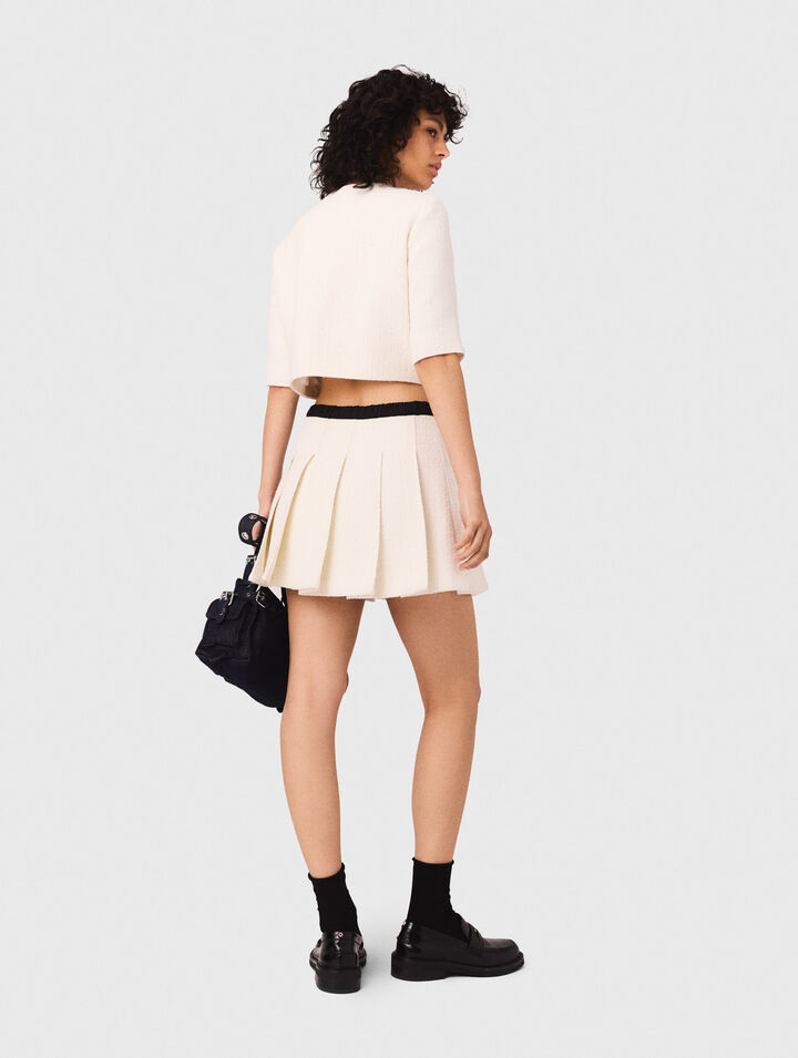 Trompe-l'œil-Shorts aus Tweed