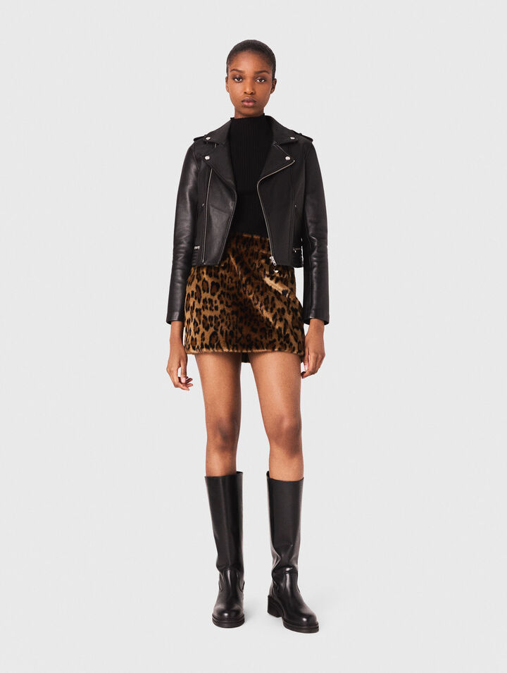 Leather biker jacket