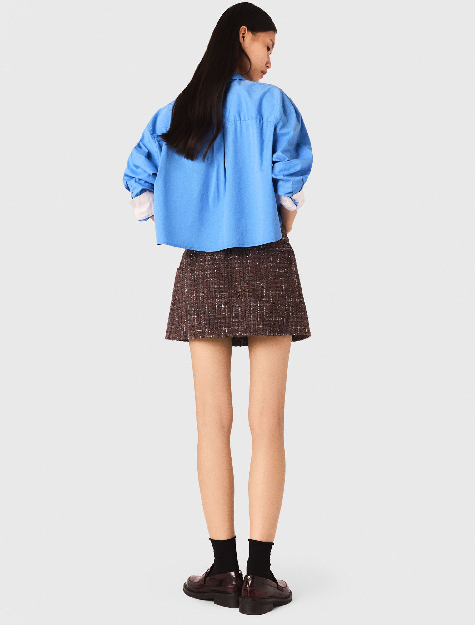 Shorts aus Tweed mit Elastikband