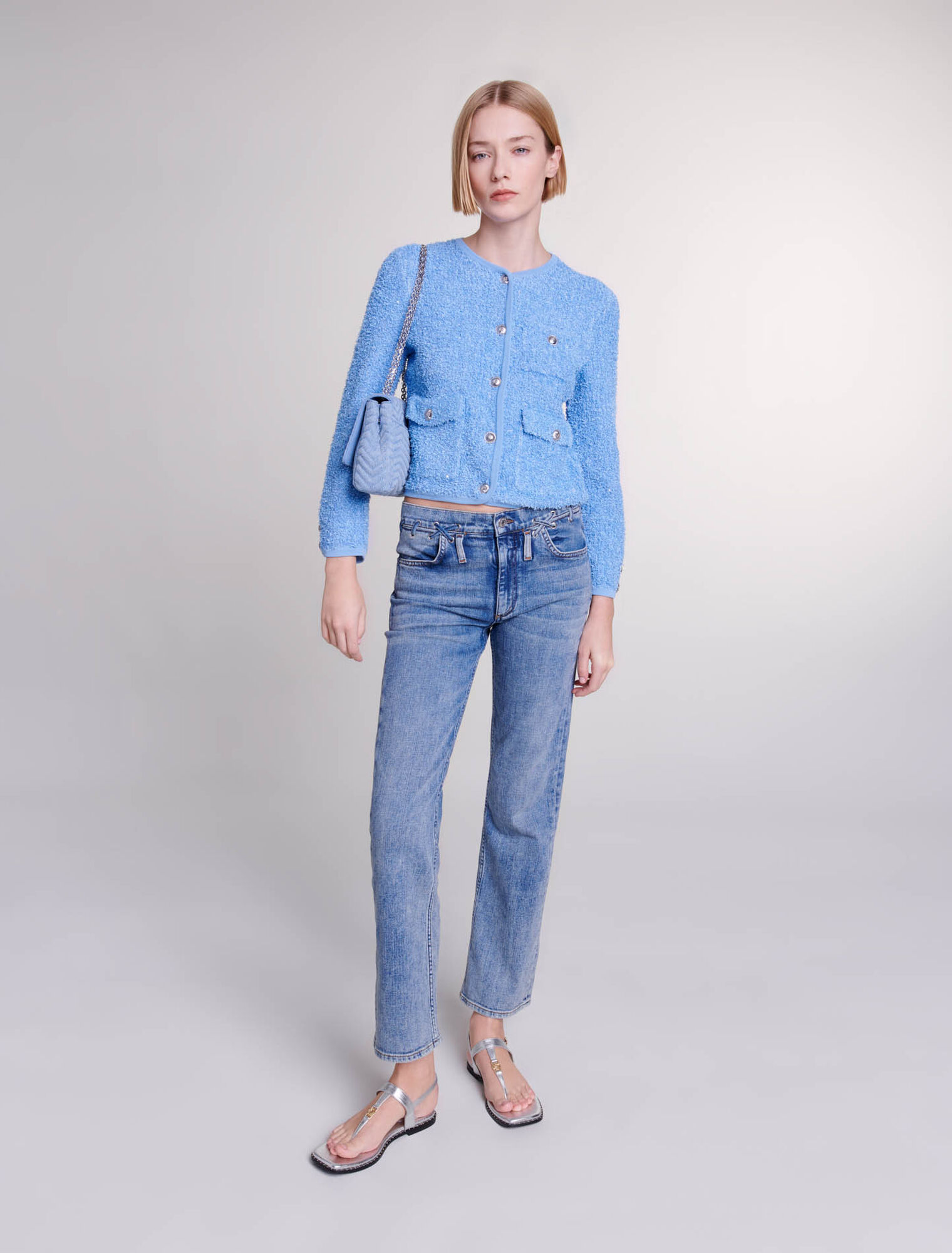Strick-Cardigan mit Pailletten