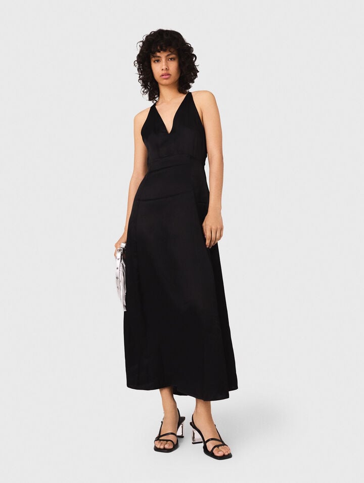 Langes Kleid mit Zopf-Rücken