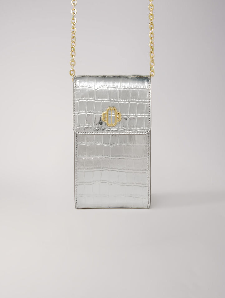 Handtasche aus metallisiertem Leder