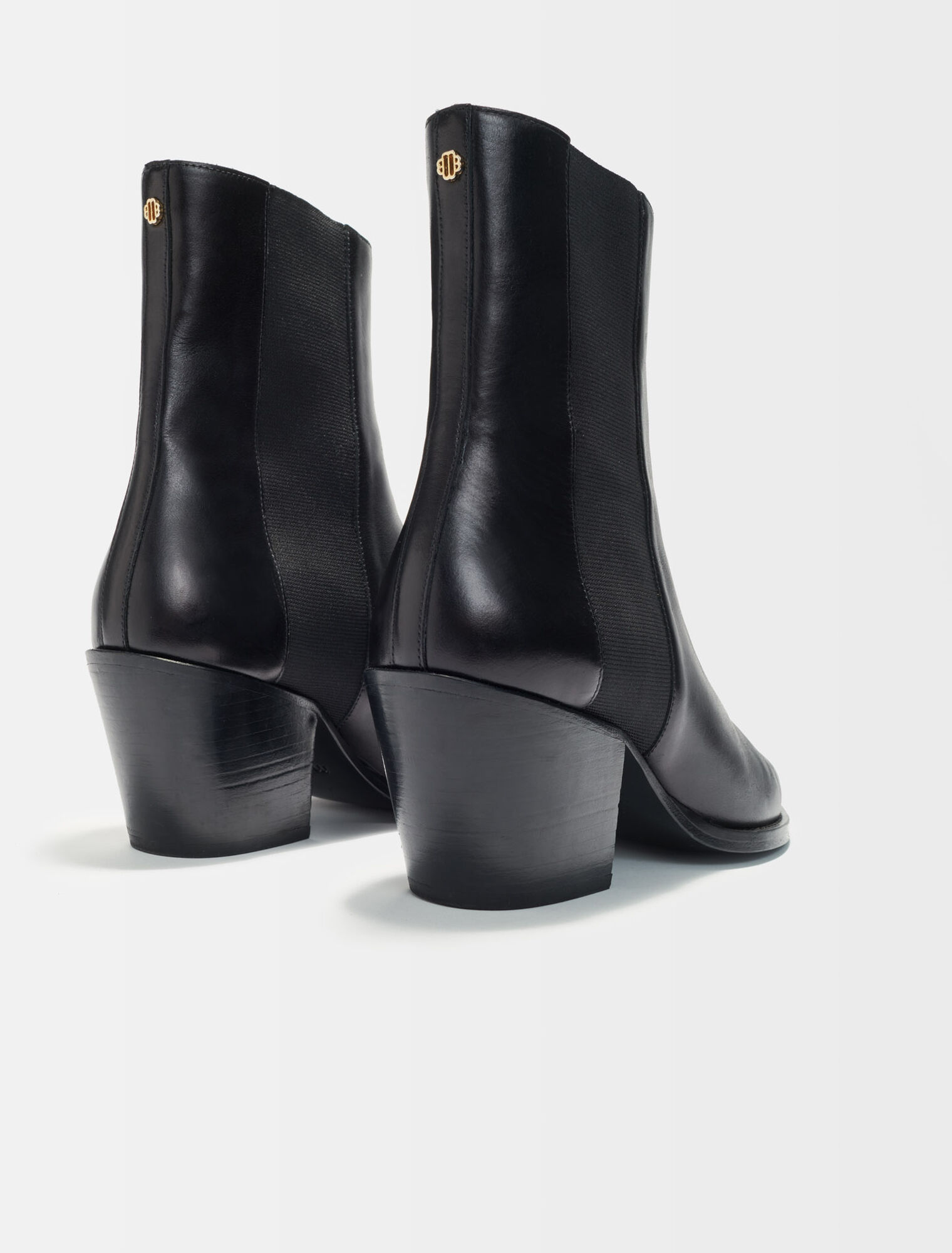 Halbhohe Stiefeletten aus Glattleder