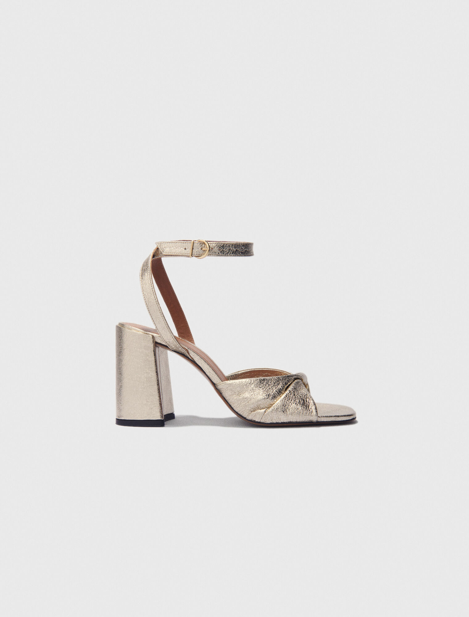Absatzsandalen aus Metallicleder