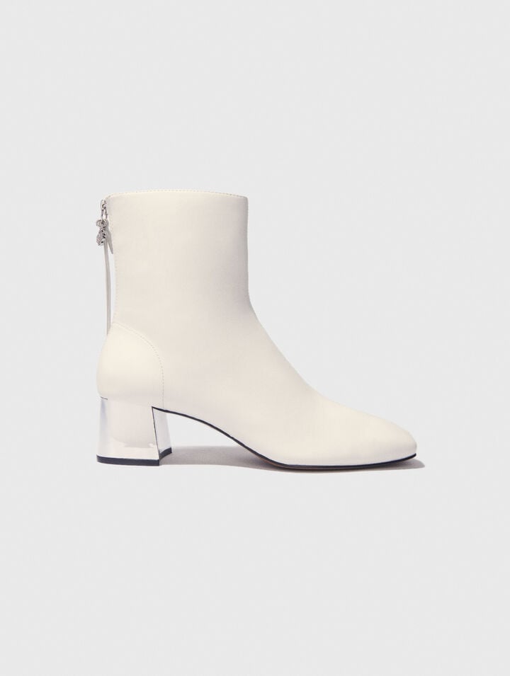 Lederstiefeletten mit eckiger Kappe