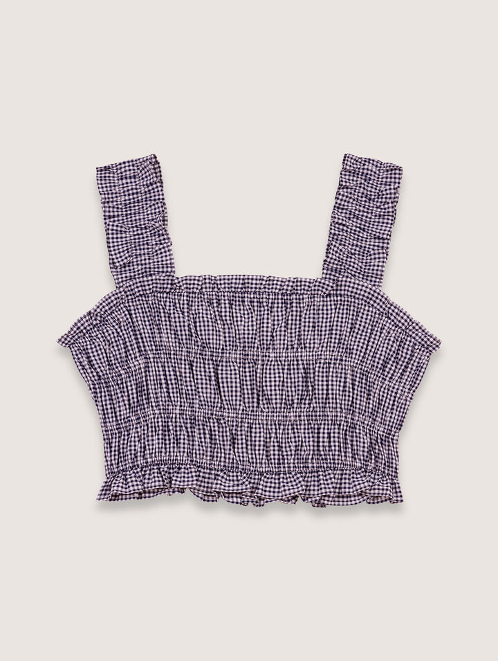 Gesmoktes Top mit Vichy-Muster