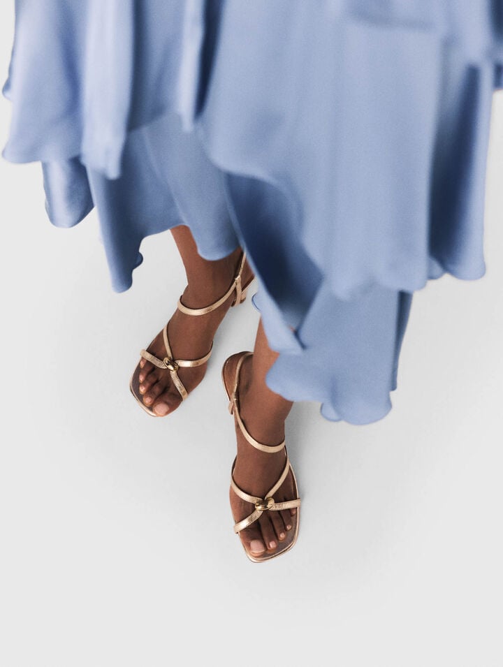 Metallische Mehrriemen-Sandalen