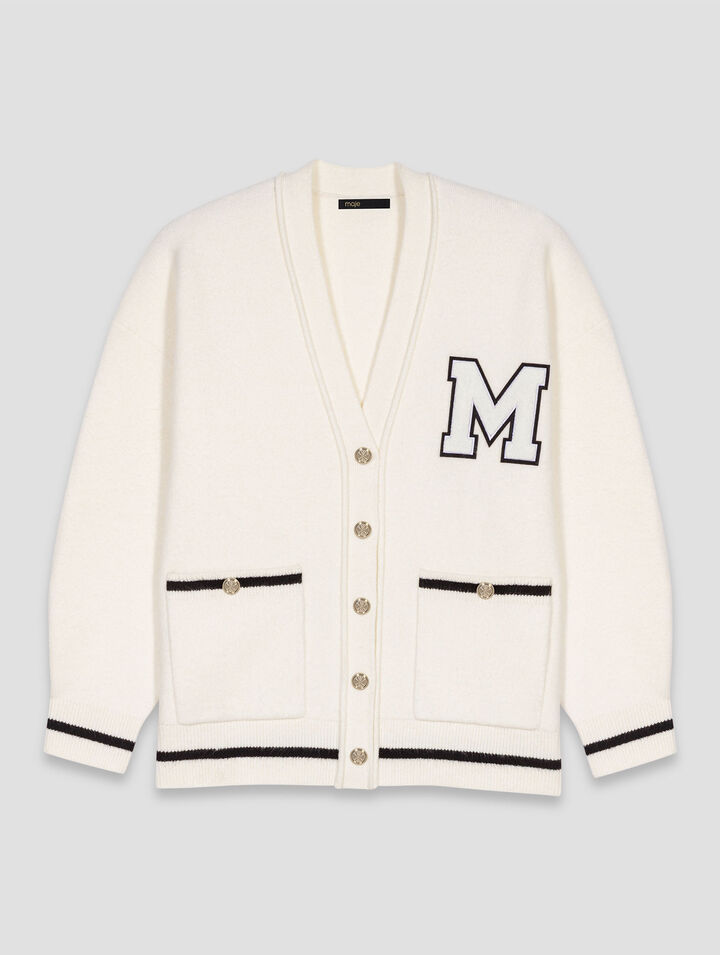 Langer Cardigan mit Stickerei