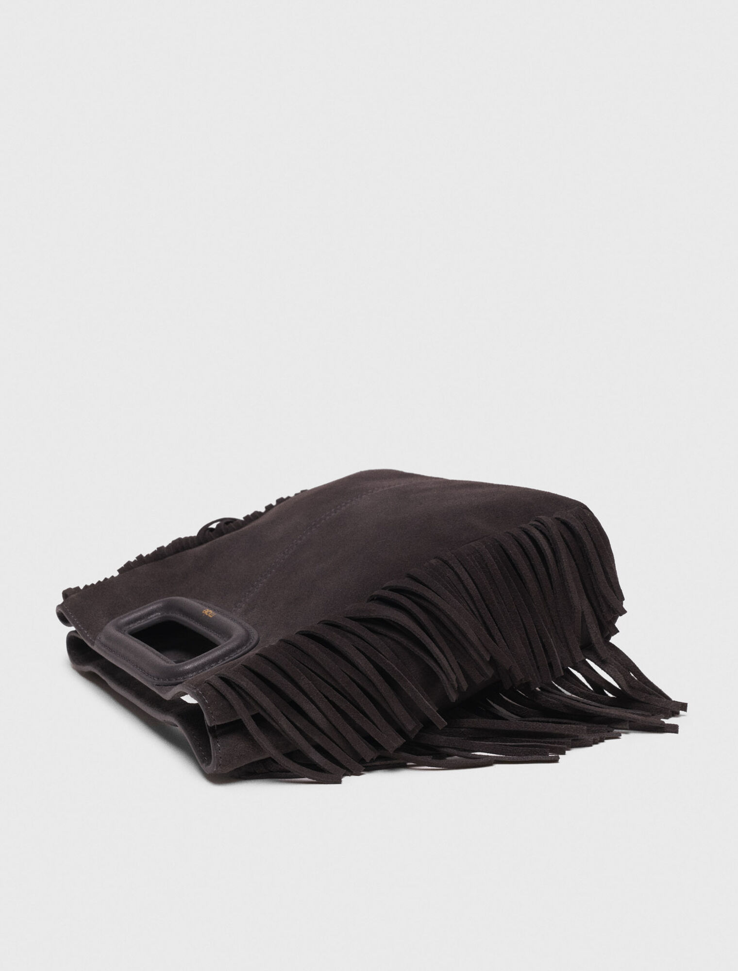 M-Tasche aus Wildleder mit Fransen