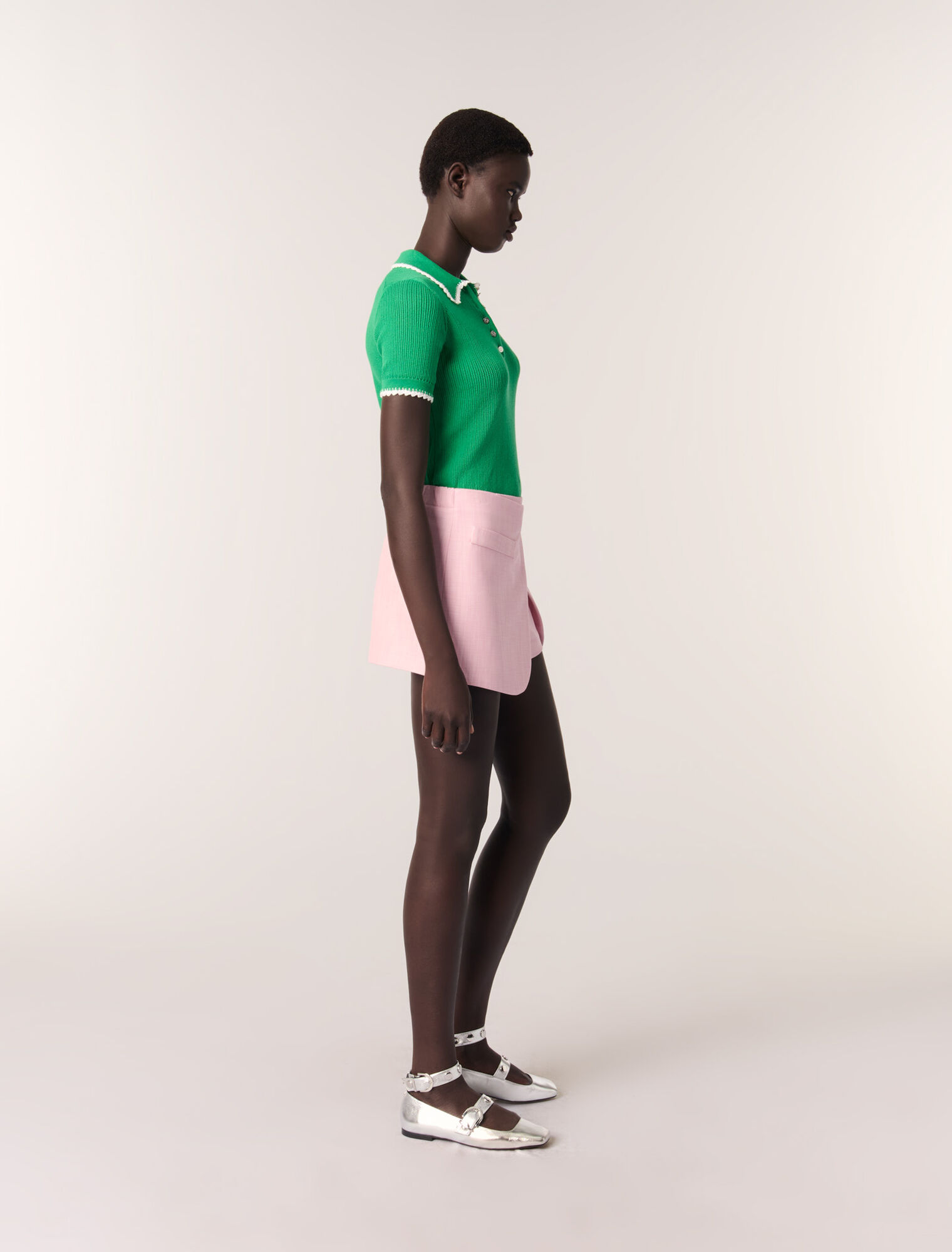 Poloshirt aus Pointelle-Strick
