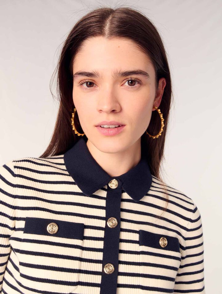 Kurzer Rippstrick-Cardigan