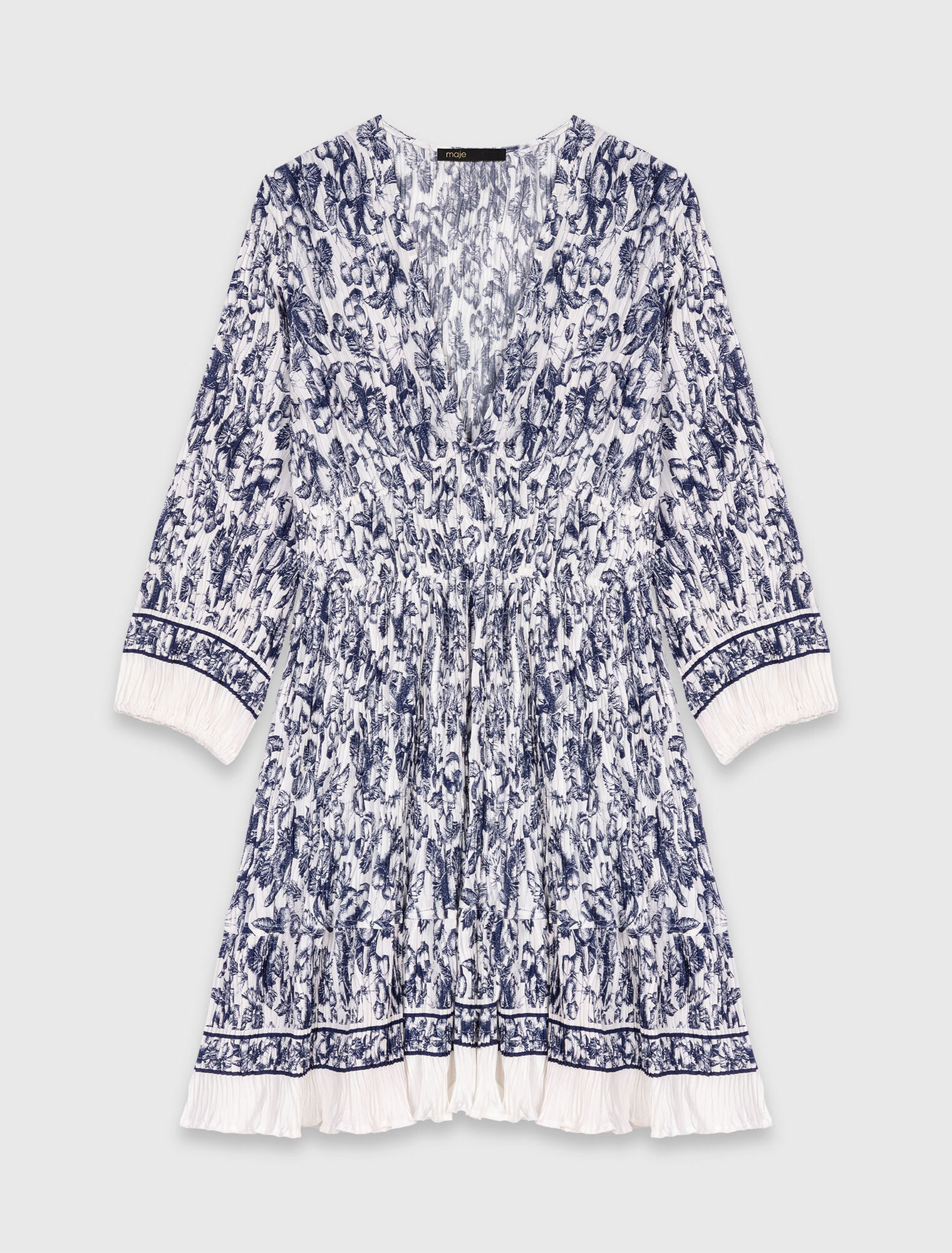 Plissiertes bedrucktes Kleid