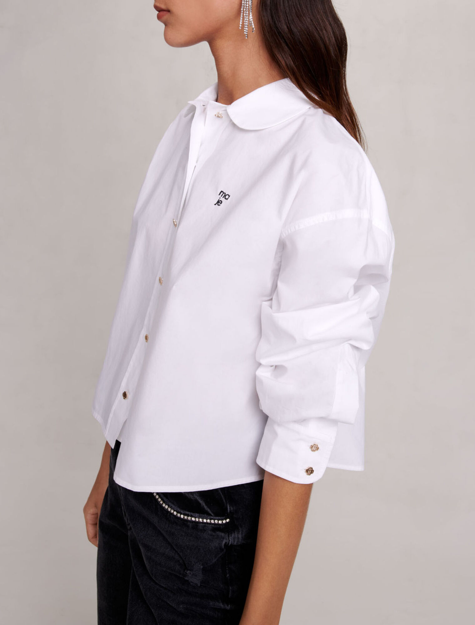 Kurze Bluse aus Baumwolle