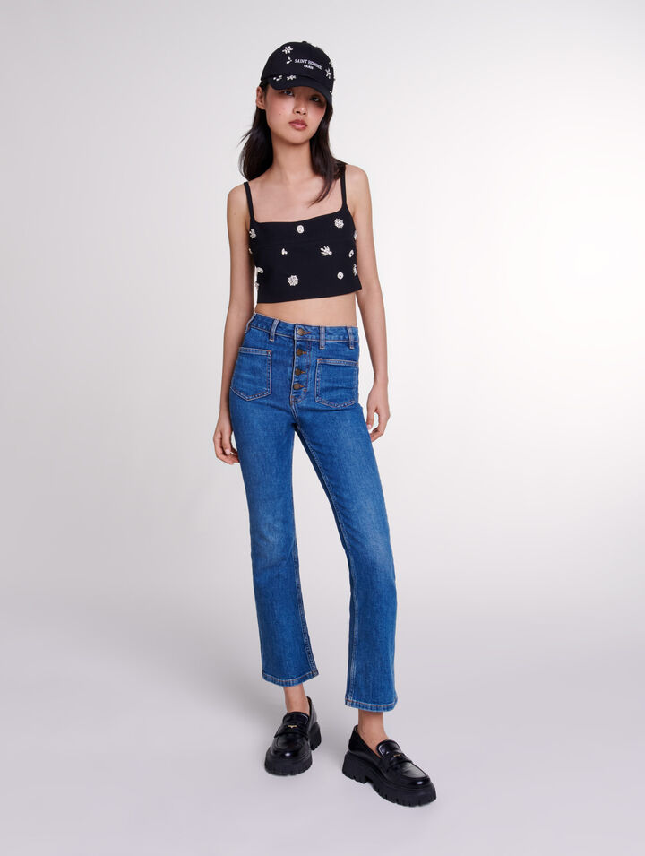 Crop-Top mit Strass
