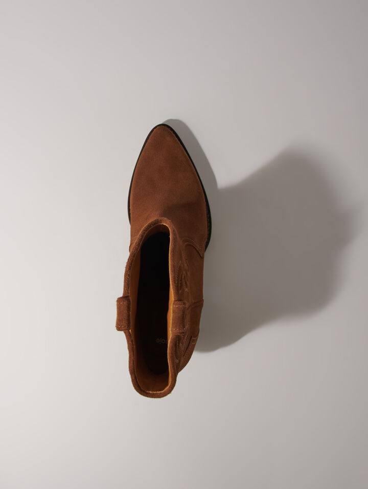 Santiags Stiefeletten Veloursleder
