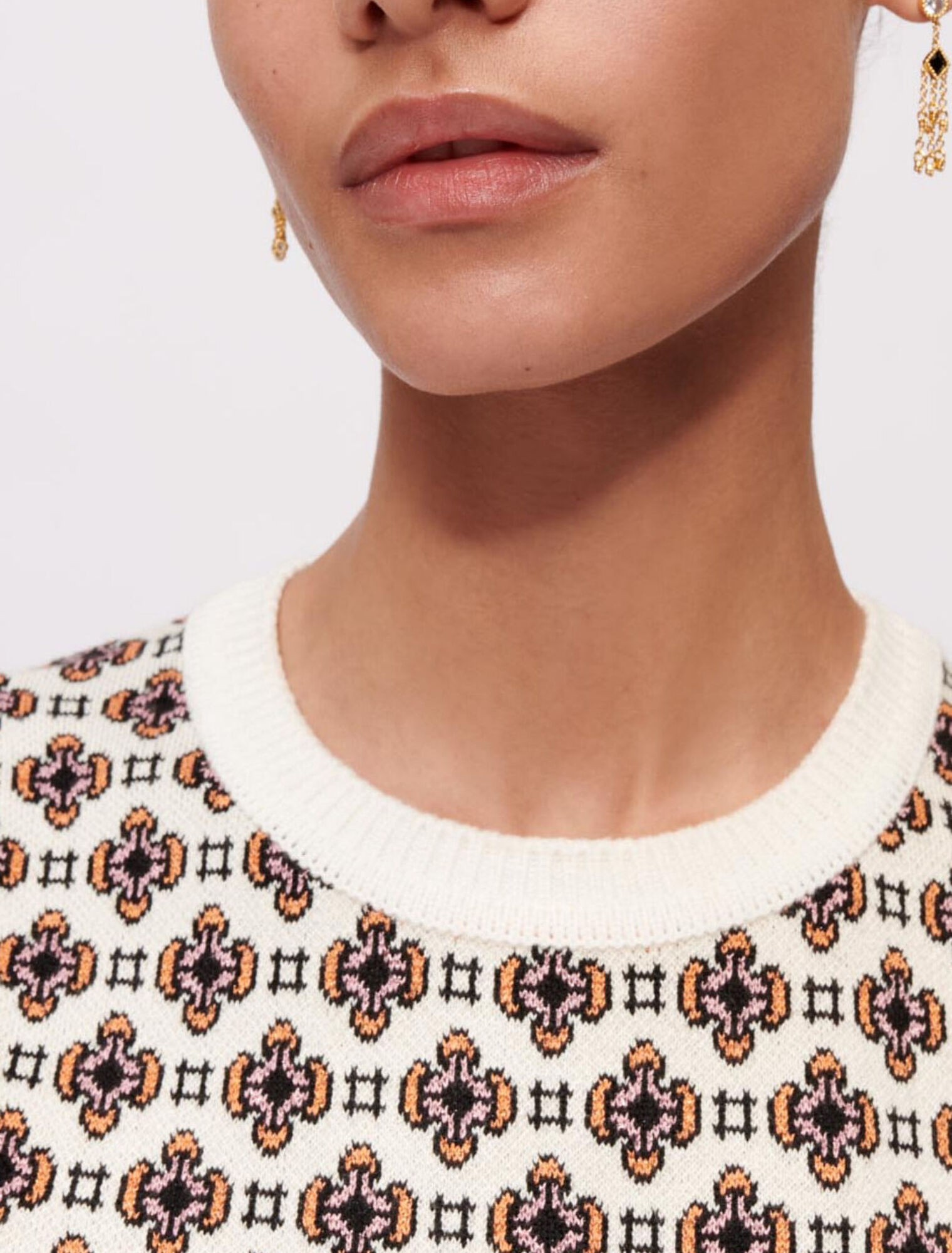 Ärmelloser Pullover aus  Jacquard