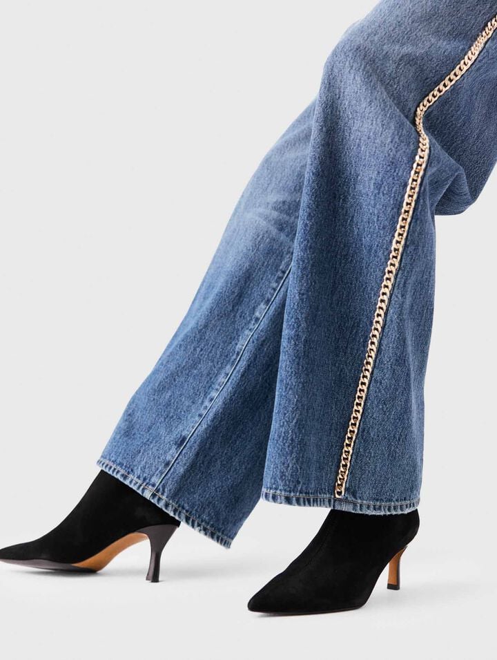 Spitze Veloursleder-Stiefeletten
