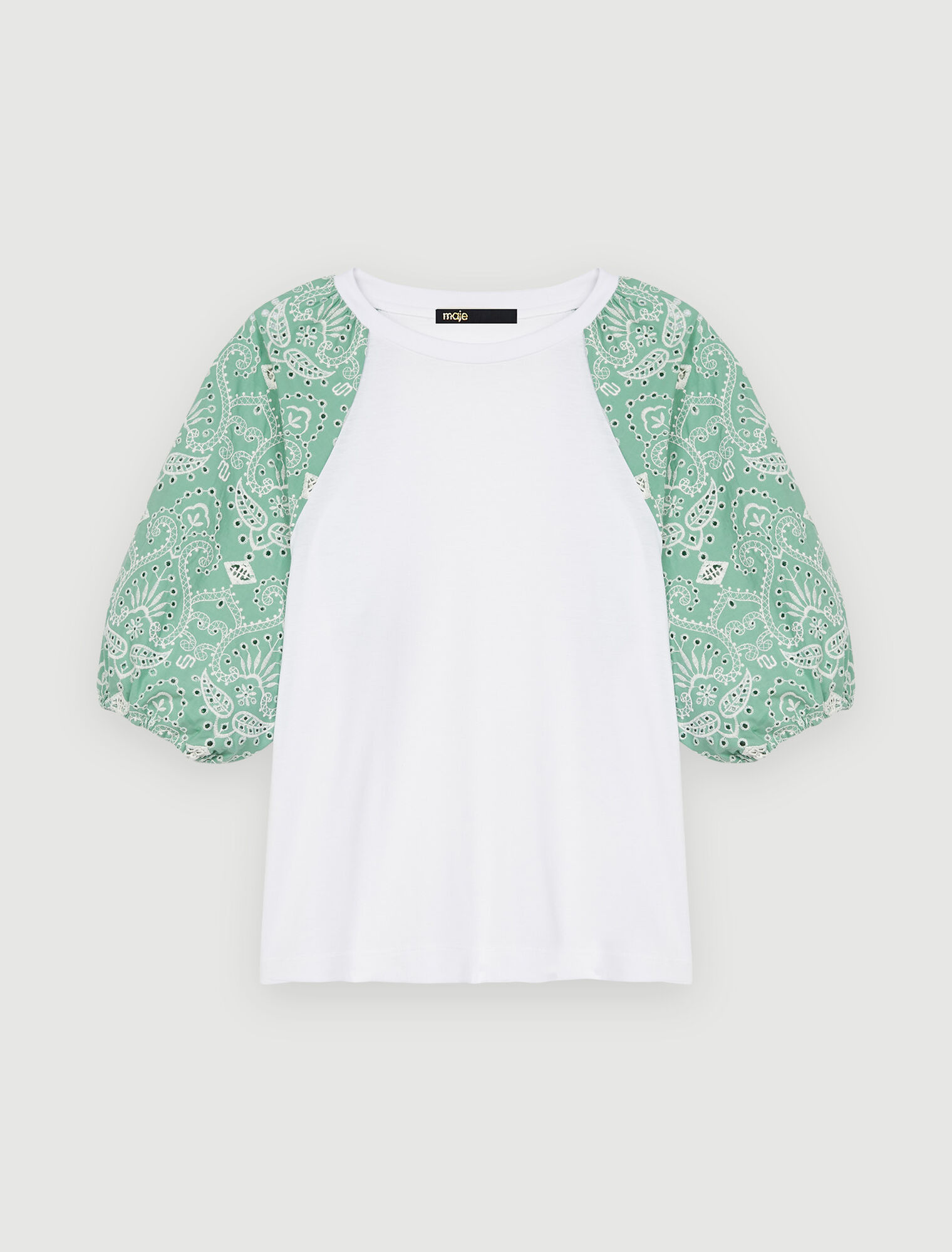 T-Shirt aus Materialmix