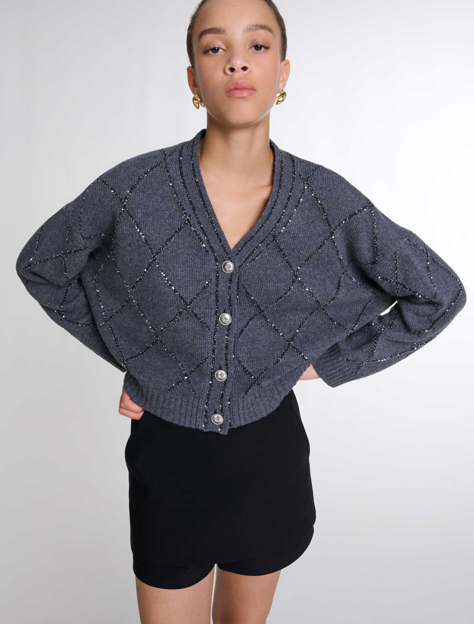 Strickjacke mit Pailletten