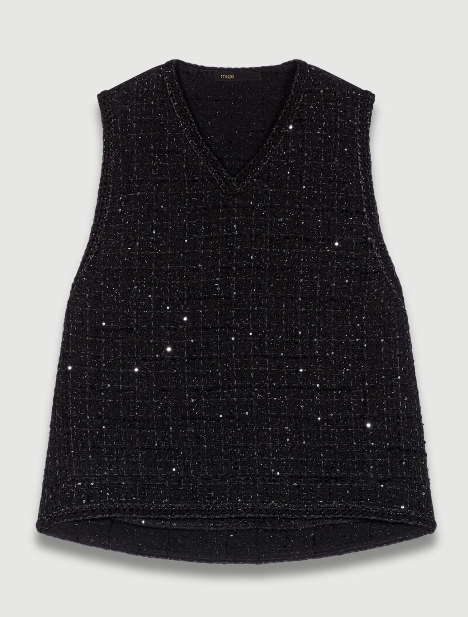Ärmelloses Top im Metallic-Look