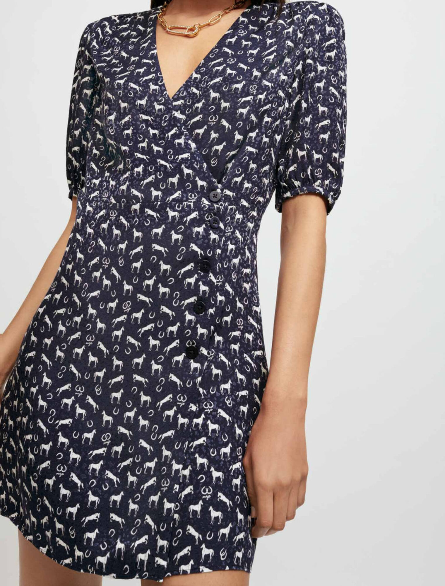Jacquardkleid mit Pferdeprint