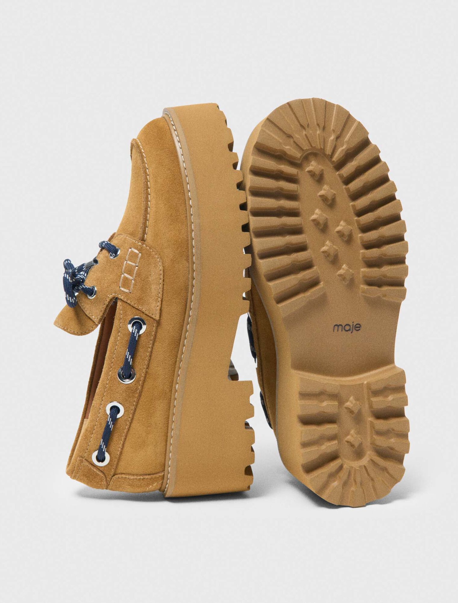 Plateau-Bootsschuhe Veloursleder