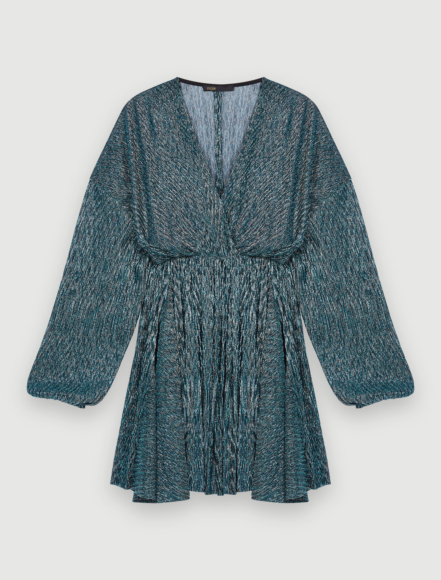Vollständig plissiertes Kleid mit Glanz