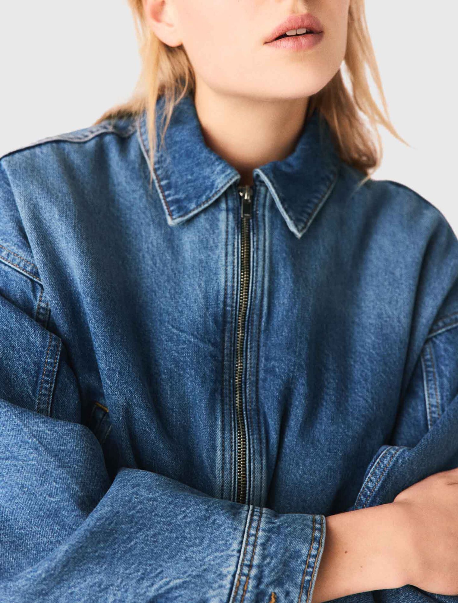 Denim-Bomberjacke