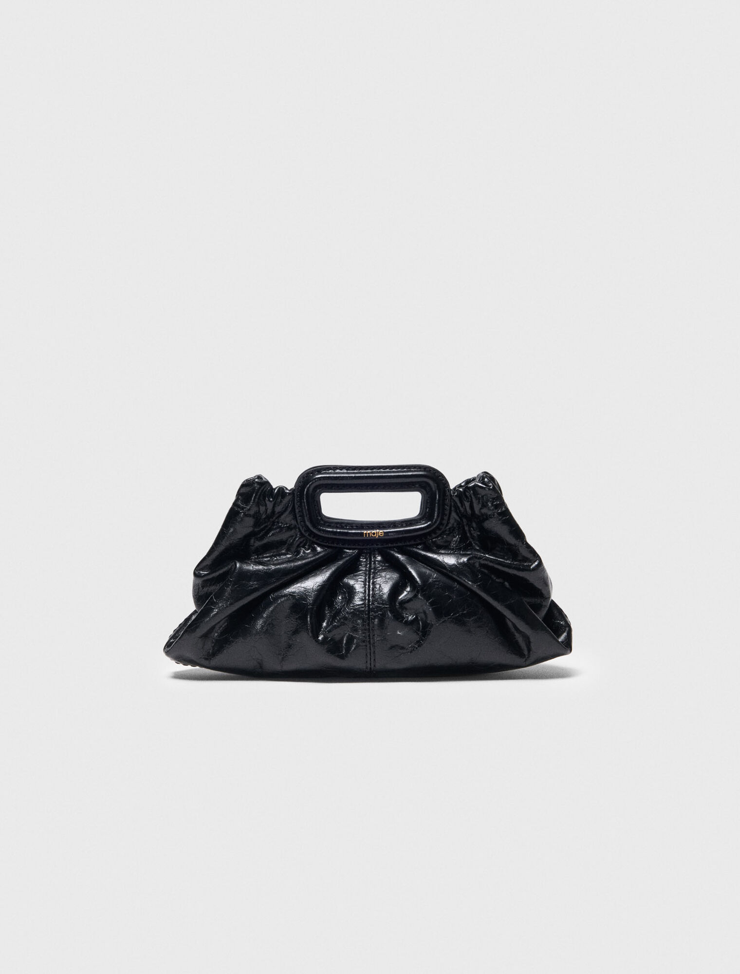 Mini-Clutch aus Craquelé-Leder