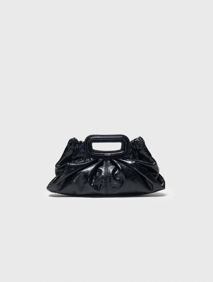 Mini-Clutch aus Craquelé-Leder