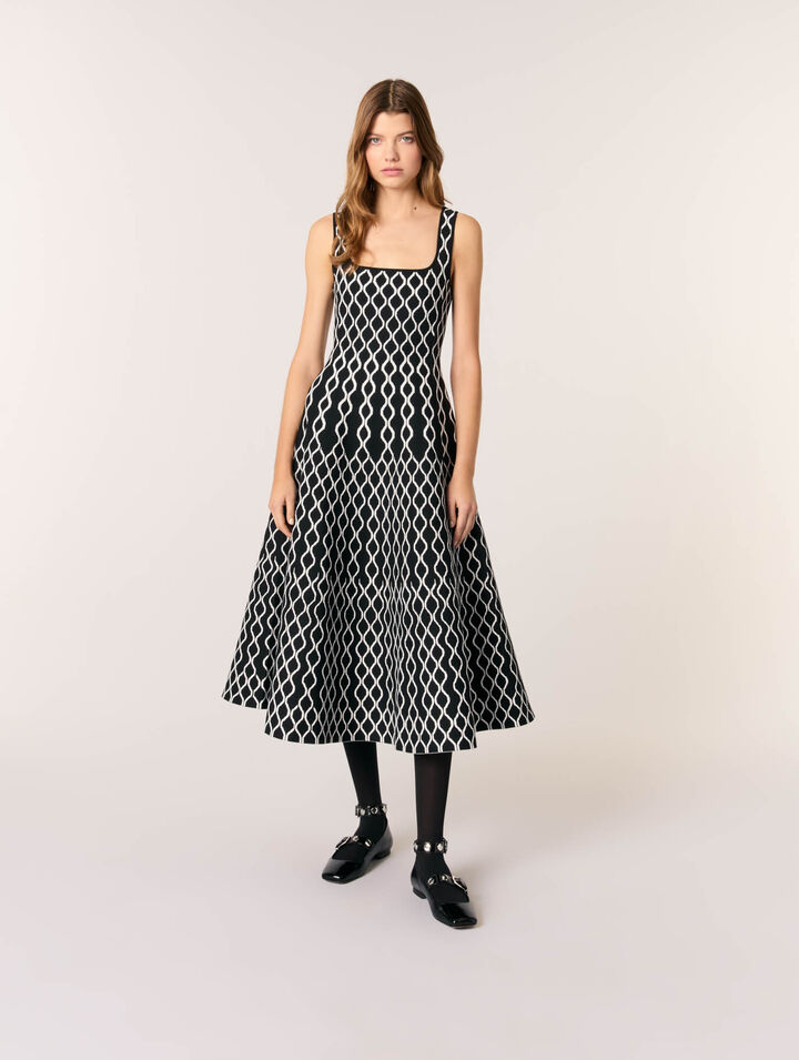 Midikleid aus Jacquard-Strick