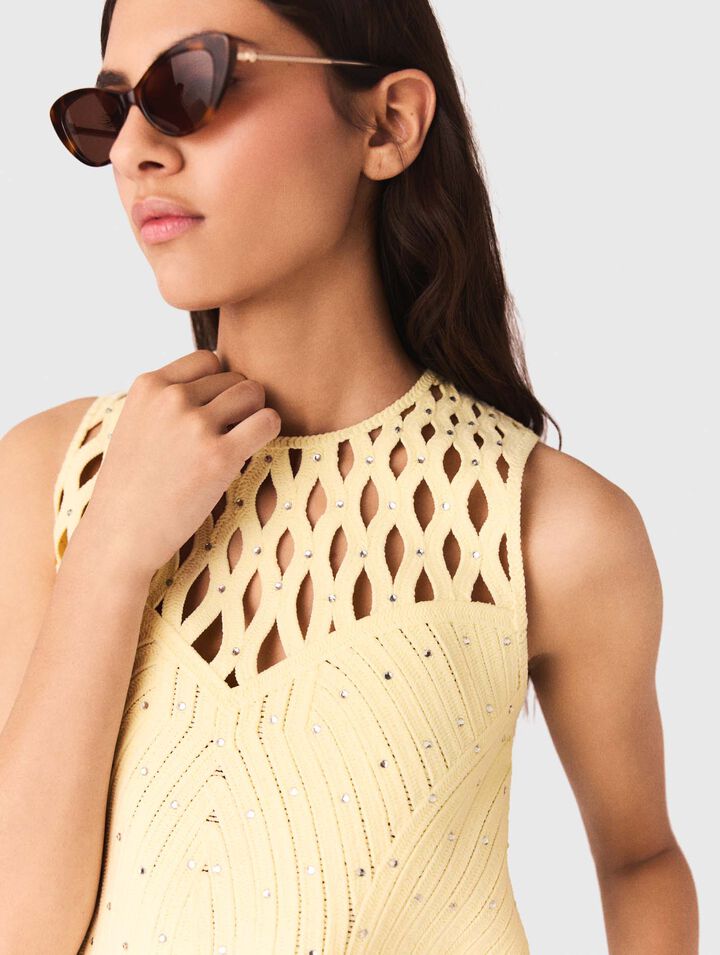 H&auml;keltop mit Strass