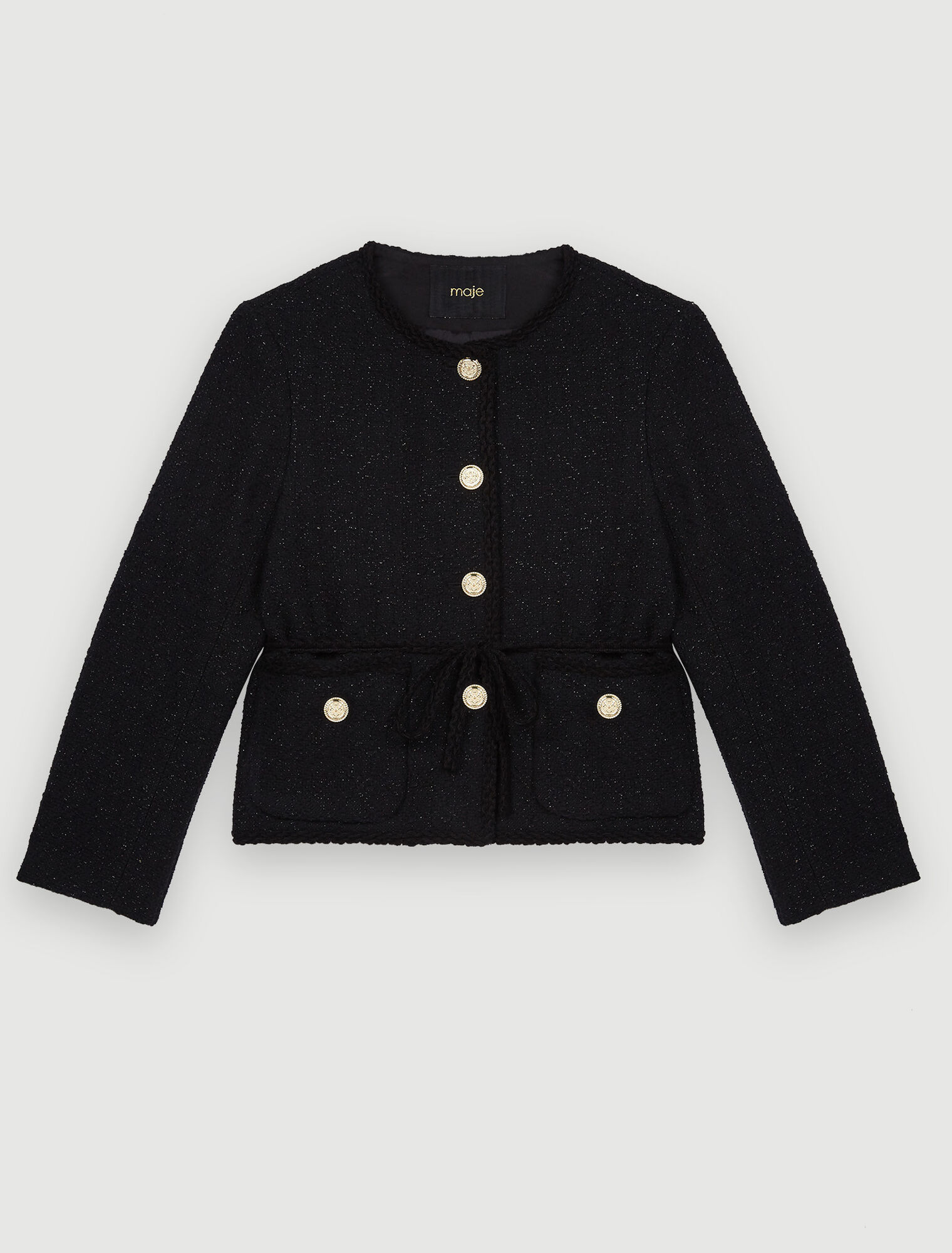 Gerade Jacke aus glänzendem Tweed