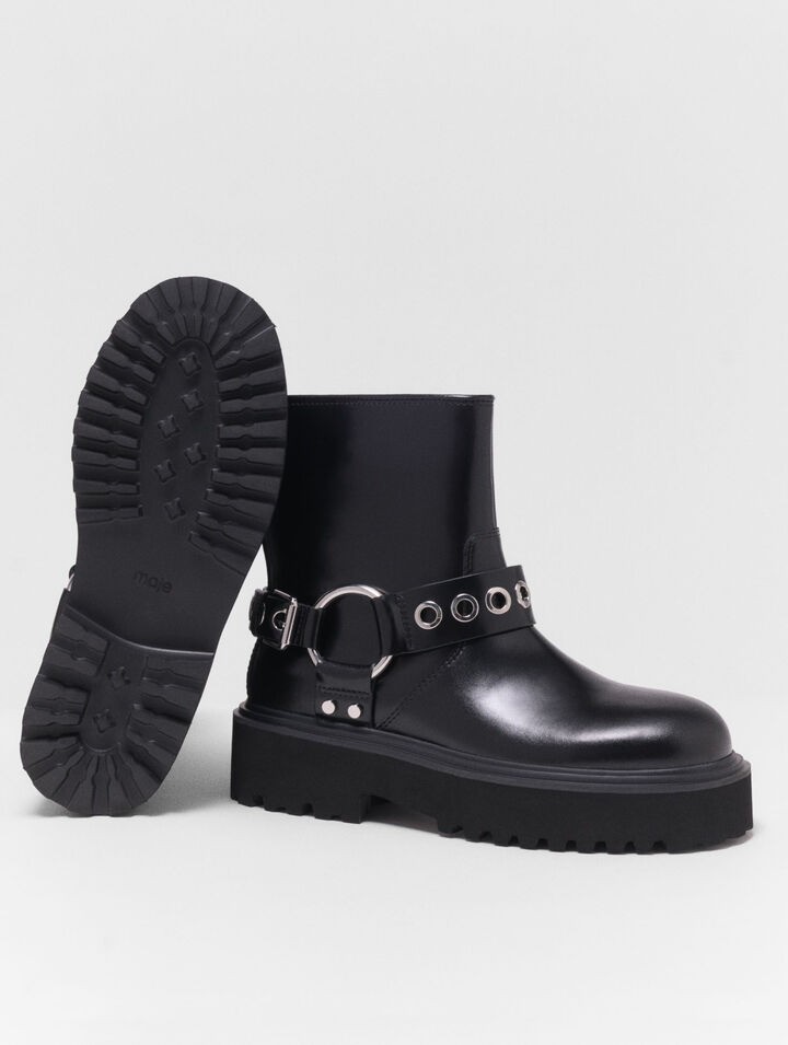 Biker-Stiefeletten aus Leder