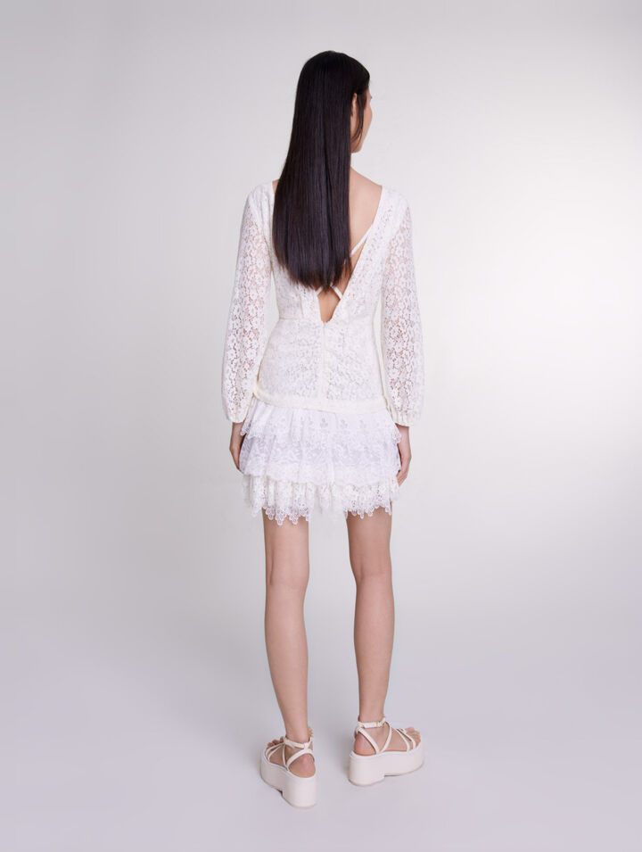 Drapiertes Spitzenkleid
