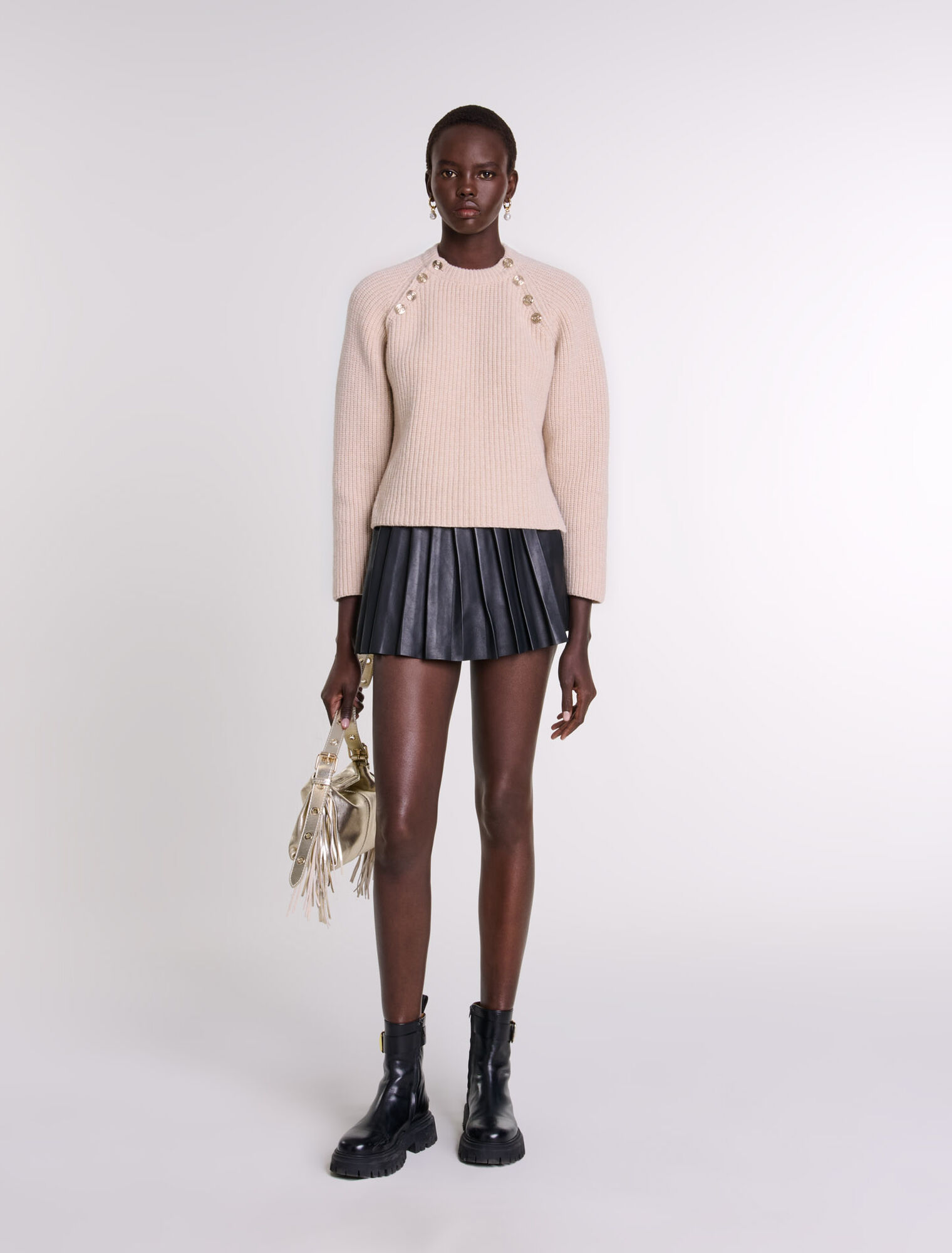 Trompe-l'Oeil-Shorts aus Leder