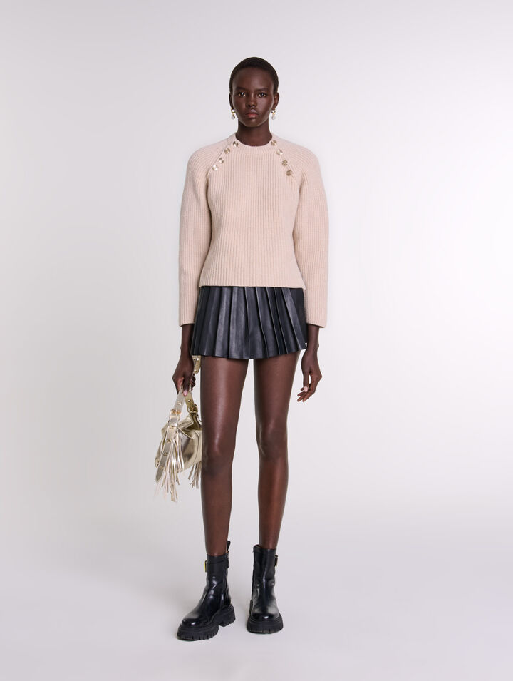 Trompe-l'Oeil-Shorts aus Leder