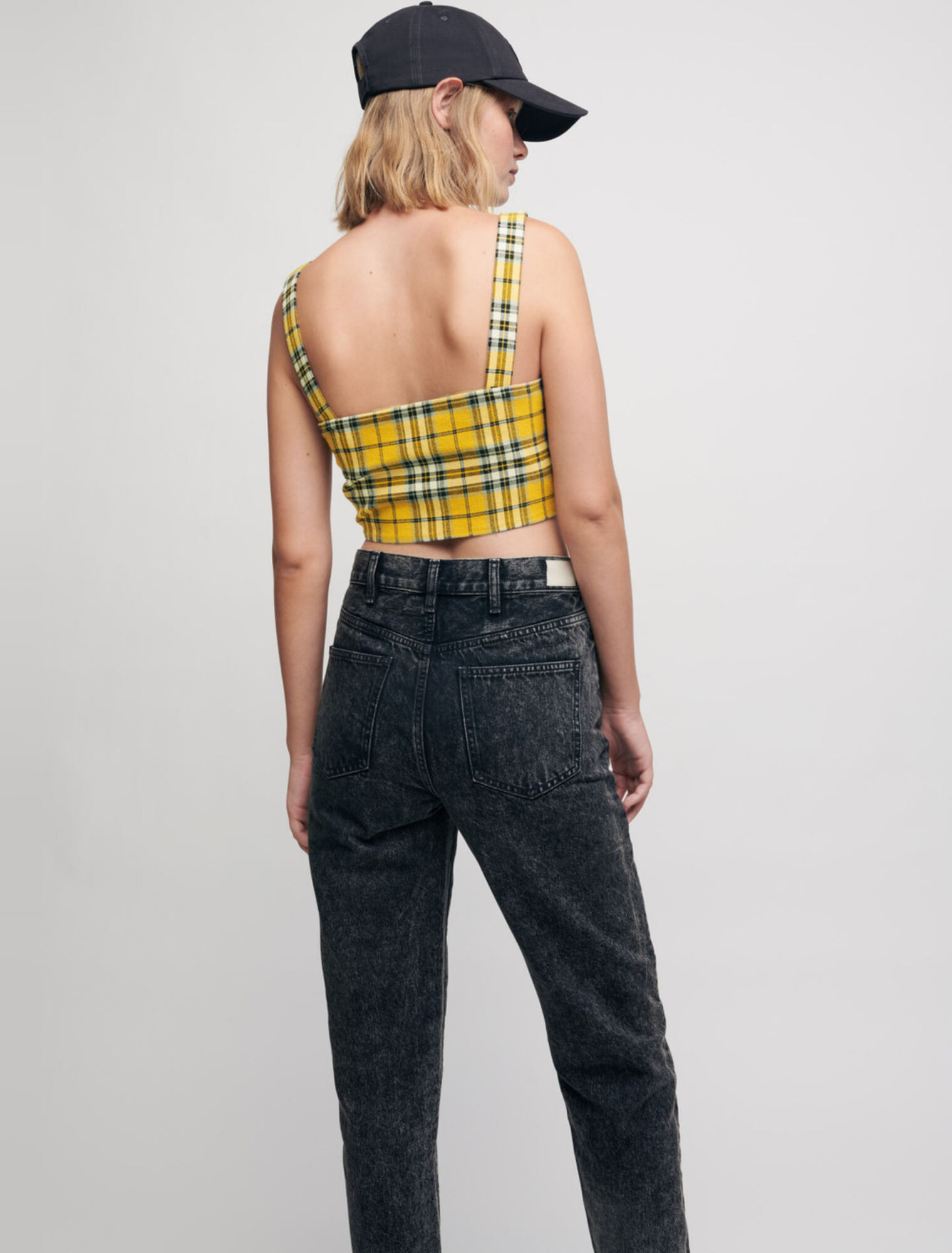 Crop Top mit Karos in Tartan-Optik