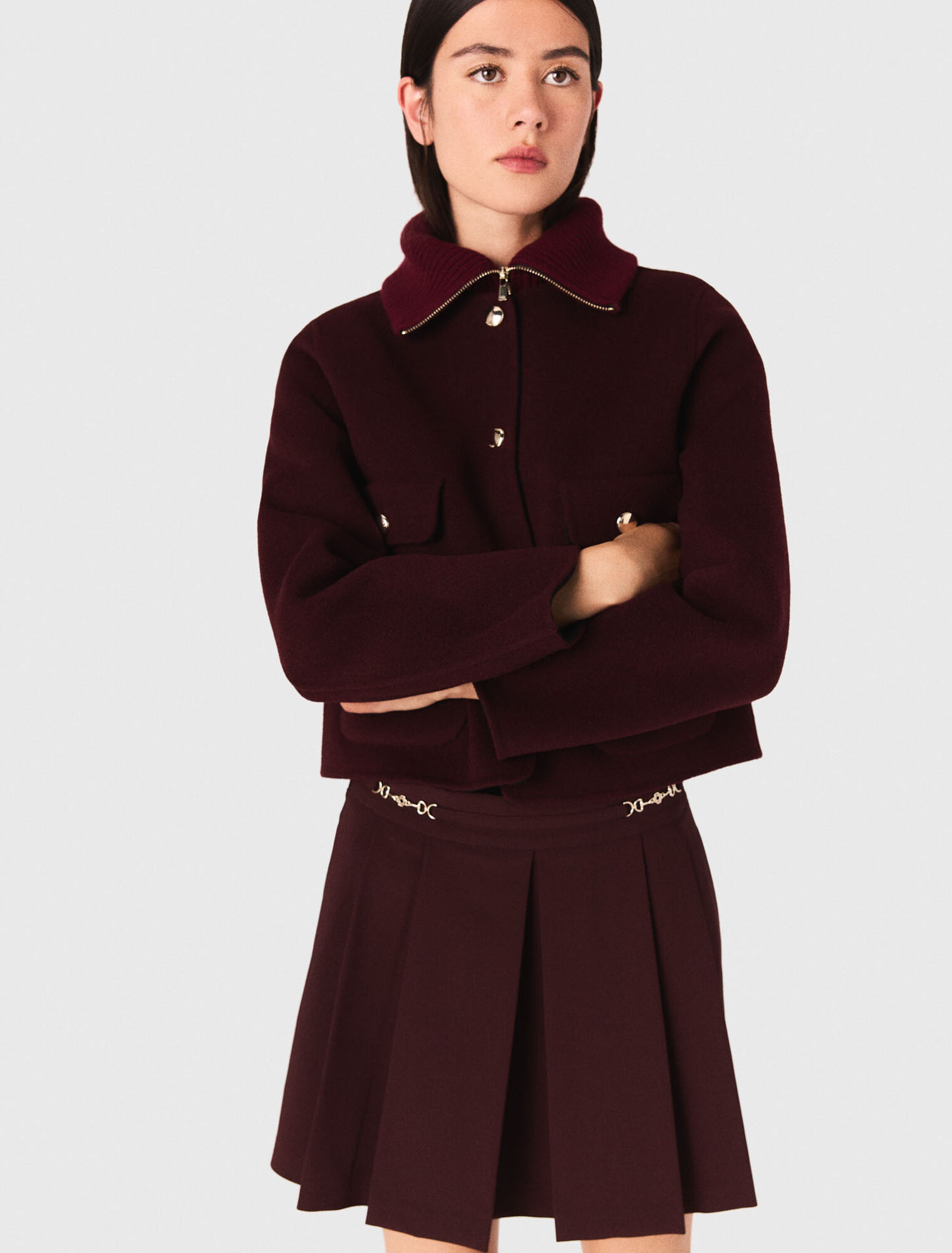 Kurze, wendbare Doubleface-Jacke